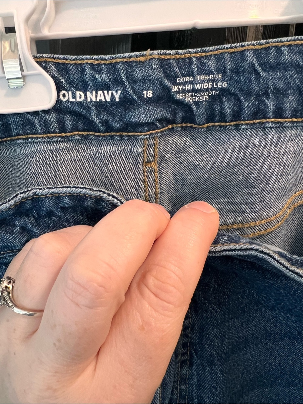 Old Navy Sky-Hi Wide Leg Jeans in Medium Blue Denim